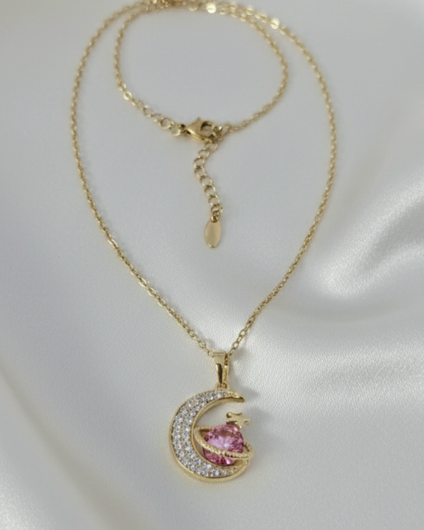 1467 Złoty łańcuszek naszyjnik 40+5cm pozłacany 14k cyrkonie Austrian Crystal