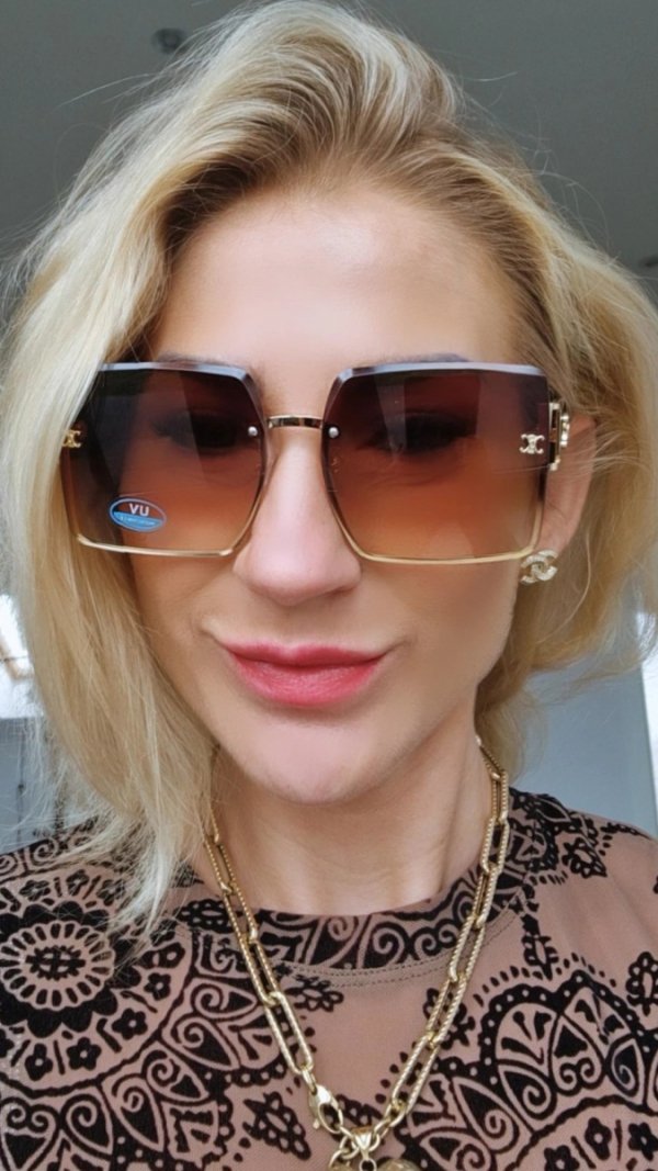 ok51 Damskie okulary przeciwsłoneczne ozdobne lato wakacje UV400