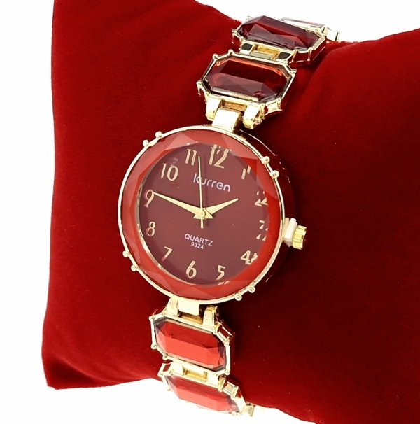 op93 Ekskluzywny damski złoty zegarek błyszczący cyrkonie Kurren klasyk