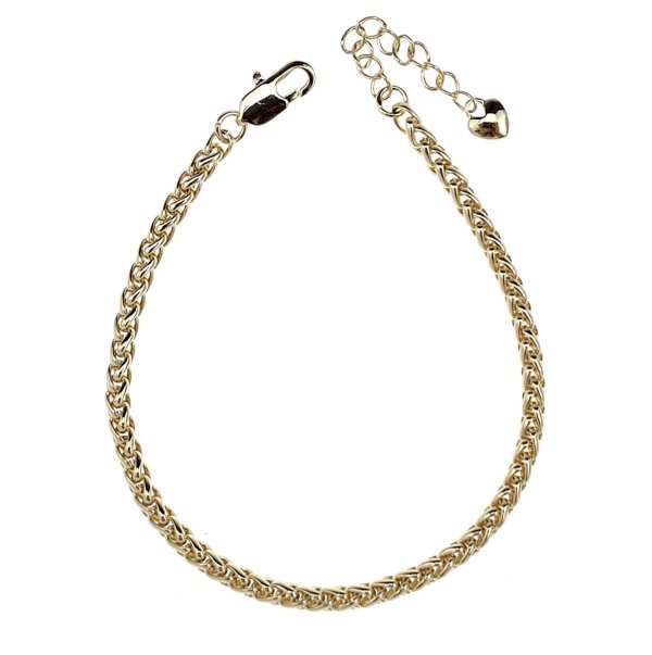 3951 Bransoletka elegancka złota 17,5+5cm pozłacana 14k 