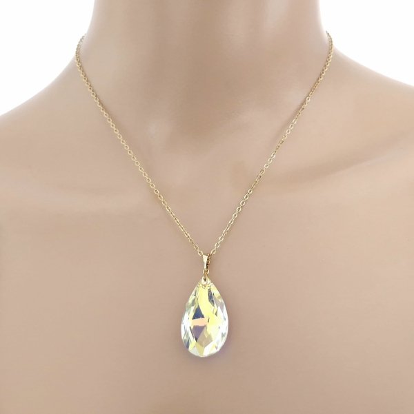 1673 Złoty łańcuszek Austrian Crystal 40+5 naszyjnik pozłacany 14K Xuping