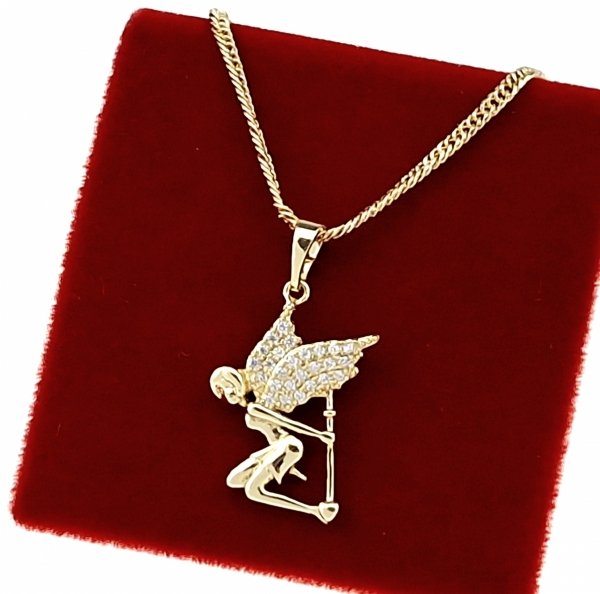 4544 Złota zawieszka cyrkonie błyszcząca pozłacana 14k Xuping 