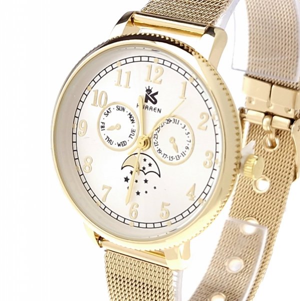 4305 Zegarek damski złoty stal chirurgiczna Kurren elegancki klasyk