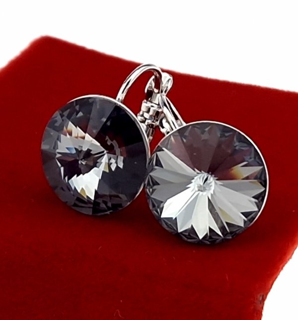 403 Kolczyki srebrne pozłacane białym złotem wiszące Xuping Austrian Crystal