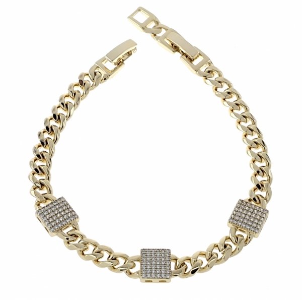 2845 Bransoletka elegancka złota 16+3cm pozłacana 14k Xuping cyrkonie