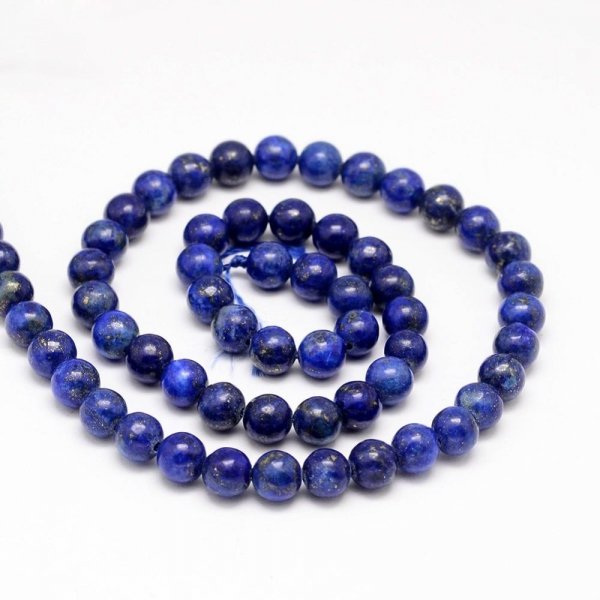 sz32 Lapis lazuli kamień naturalny 8mm pasmo sznur 38cm