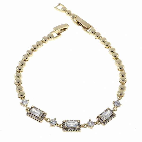 4794 Bransoletka elegancka złota 17+2cm pozłacana 14k Xuping cyrkonie
