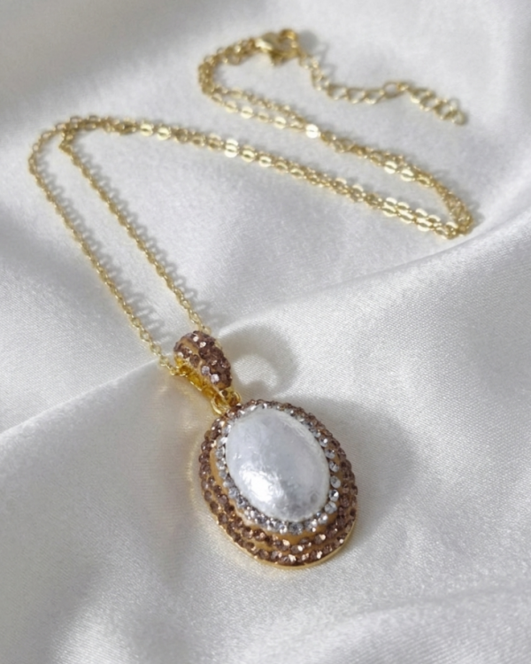 1879e Naszyjnik złoty 45+5cm pozłacany 14k perły