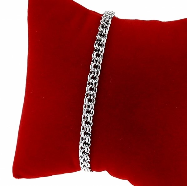 0106 Bransoletka srebrna cyrkonie pozłacana białym złotem 19,5cm Xuping