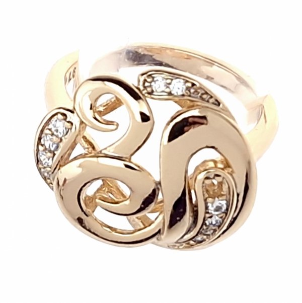 1926i Pierścionek złoty pozłacany 18k cyrkonie 