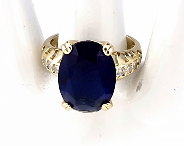 1722 Pierścionek złoty zaręczynowy błyszczący cyrkonie pozłacany 14k