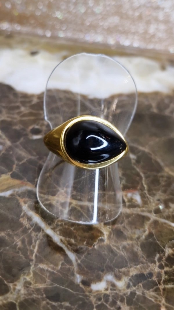 3722c Pierścionek złoty stal chirurgiczna 316L regulowany 