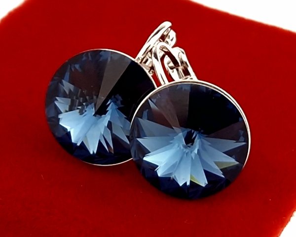 2423 Kolczyki srebrne pozłacane białym złotem wiszące Xuping Austrian Crystal