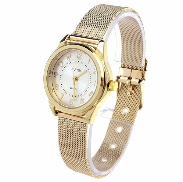 4433 Zegarek damski złoty stal chirurgiczna Kurren elegancki klasyk