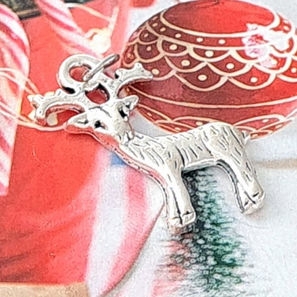 1737c Srebrna zawieszka świąteczna Boże Narodzenie święta prezent do łańcuszka bransoletki 
