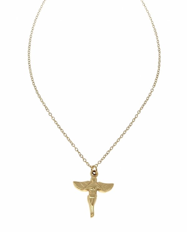 552 Złoty łańcuszek 45+5cm naszyjnik stal chirurgiczna nierdzewna 316L anioł