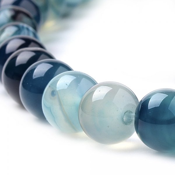 4633c Agat pasiasty kamień naturalny kula 10mm pasmo 38cm