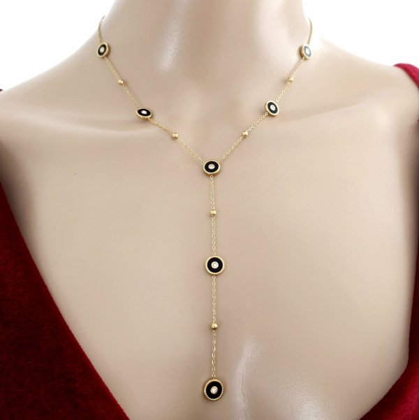 3958 Złoty łańcuszek 41+5 naszyjnik stal chirurgiczna celebrytka krawatka