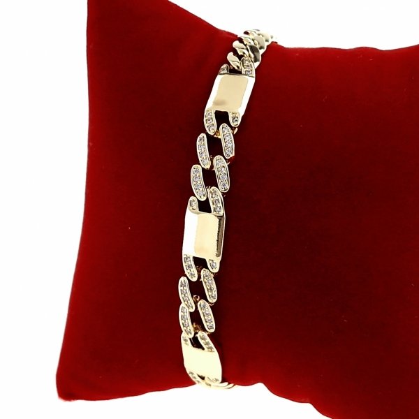 1154 Bransoletka elegancka cyrkonia złota 19,5cm pozłacana 14k Xuping