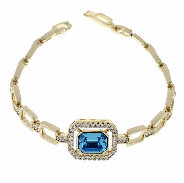 0107 Bransoletka elegancka złota 17+2,5cm pozłacana 14k Xuping Austrian Crystal
