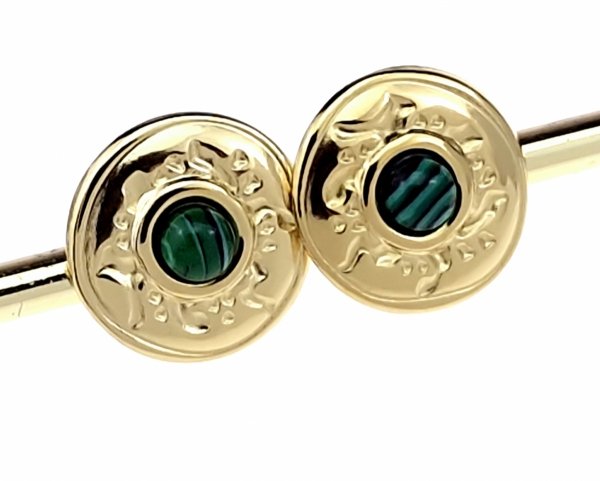 3339 Kolczyki złote stal chirurgiczna 316L nierdzewna wtyczki 