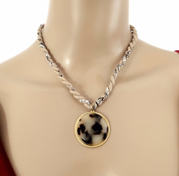 2285 Złoty łańcuszek naszyjnik 42+5 stal chirurgiczna 316L