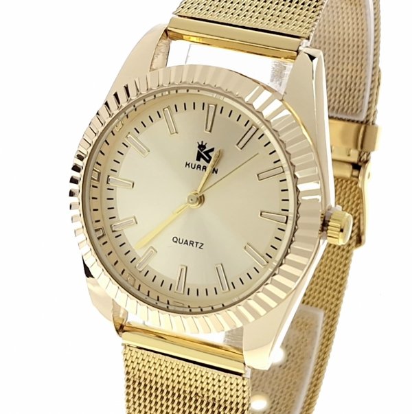 4607 Zegarek damski złoty stal chirurgiczna Kurren elegancki klasyk