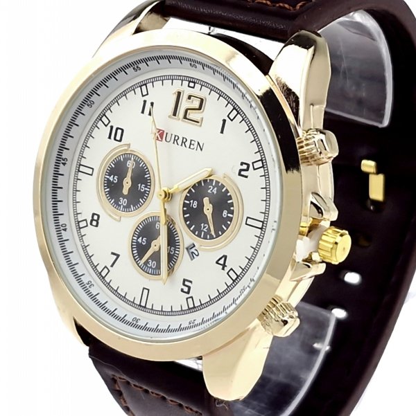 1149 Elegancki zegarek męski skórzany pasek Kurren