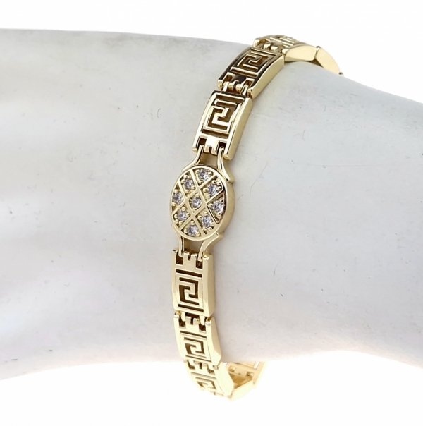 2103 Bransoletka elegancka złota 17+2cm pozłacana 14k 