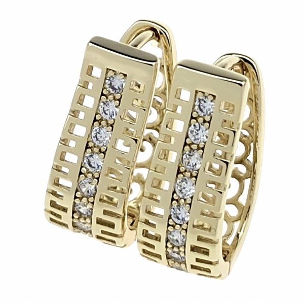 1764c Kolczyki złote pozłacane wiszące 14K Xuping cyrkonie