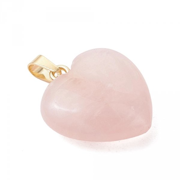3501 Zawieszka kwarc różowy kamień naturalny serce