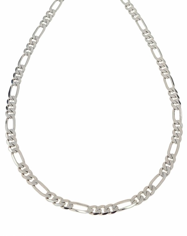 985c Srebrny łańcuszek 55cm 5mm pozłacany białym złotem Xuping figaro 