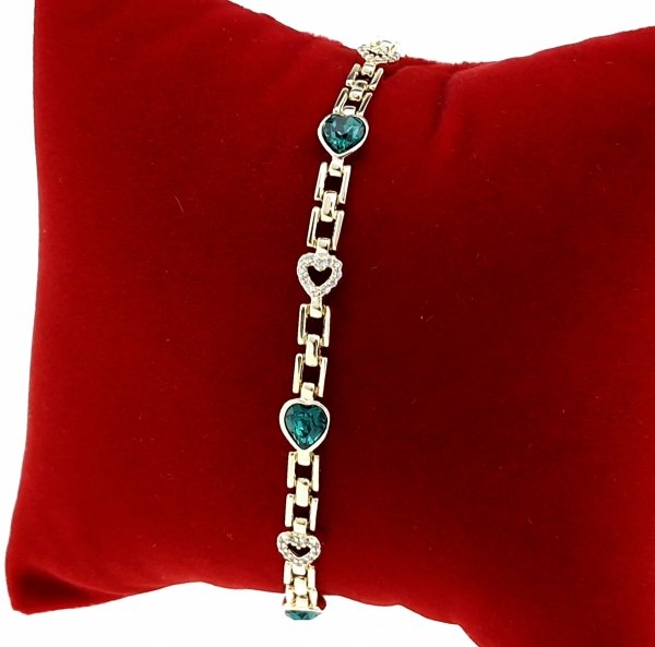 071 Bransoletka elegancka złota 17+2cm pozłacana 14k Xuping Austrian Crystal serce