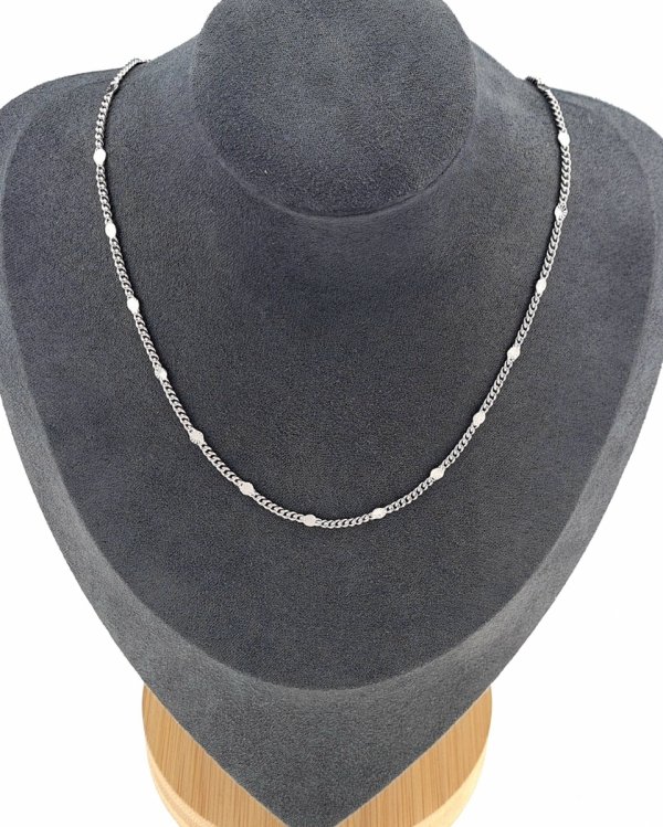 3189 Srebrny łańcuszek 45cm 2,2mm pozłacany białym złotem Xuping 