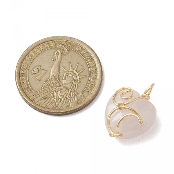 773 Zawieszka kwarc różowy kamień naturalny serce