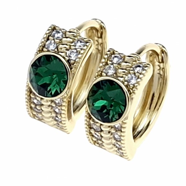 372c Kolczyki złote pozłacane 14k wiszące Austrian Crystal