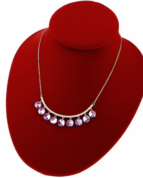 0386 Złoty łańcuszek Austrian Crystal 41+5 naszyjnik pozłacany 14K Xuping