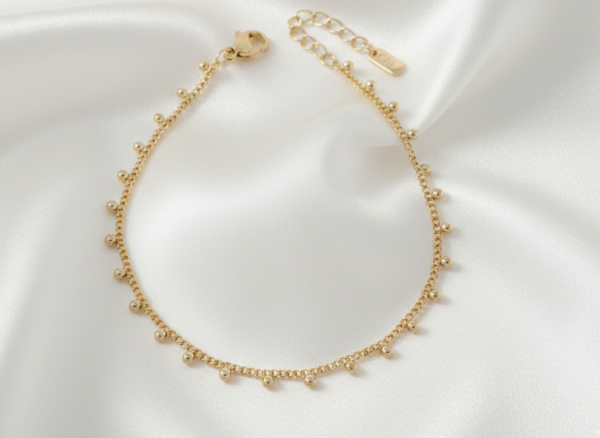 4185 Bransoletka elegancka złota 17+3cm pozłacana 14k 