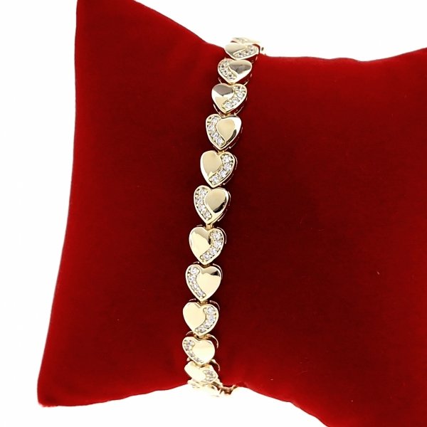 4469 Bransoletka elegancka cyrkonia złota 19cm pozłacana 14k Xuping