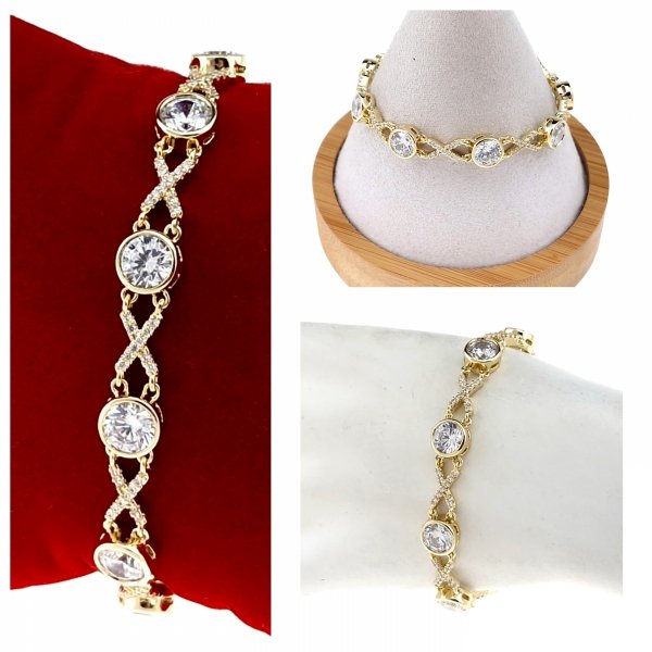 0161 Bransoletka elegancka złota 17+3cm pozłacana 14k Xuping 