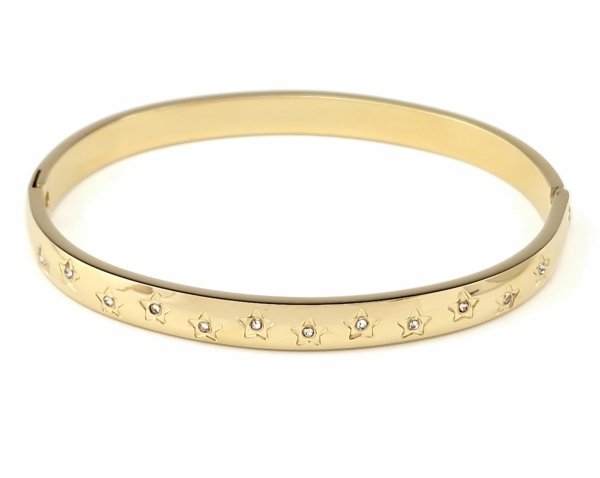 4406 Bransoletka złota 6cm stal chirurgiczna bangla 316L