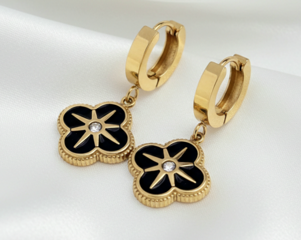 438 Kolczyki złote stal chirurgiczna 316L wiszące stal nierdzewna