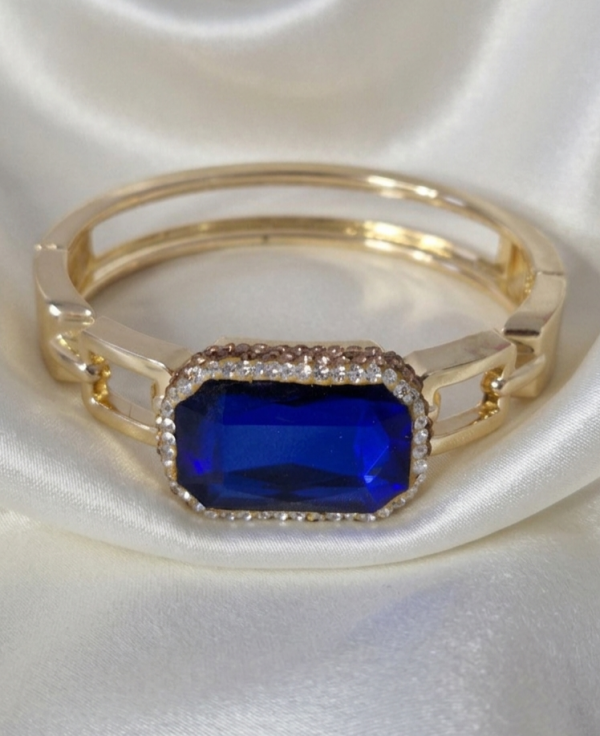 713 Bransoletka biżuteria królewska pozłacana 14k 6cm bangla