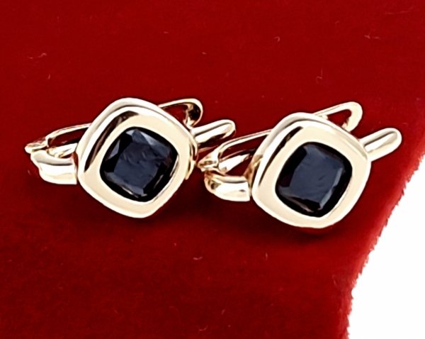 2508 Złote kolczyki pozłacane cyrkonie 18k Xuping wiszące 