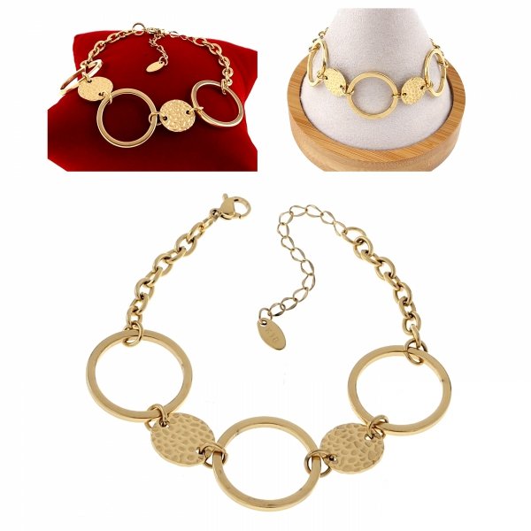 1022 Bransoletka złota 18+5 stal chirurgiczna 316L nierdzewna 