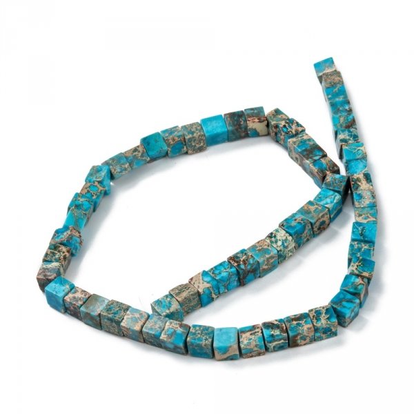 529d Jaspis cesarski kamień naturalny, kształt kostki 7x7x7mm