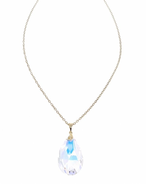 1673 Złoty łańcuszek Austrian Crystal 40+5 naszyjnik pozłacany 14K Xuping