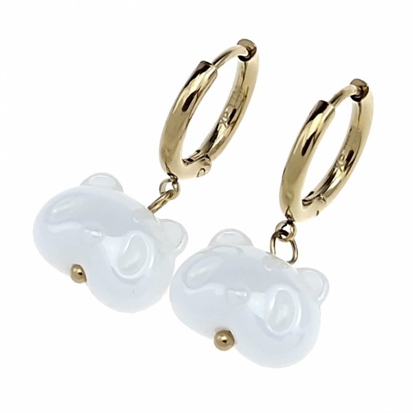 1555 Kolczyki złote stal chirurgiczna 316L porcelana nierdzewna wiszące 