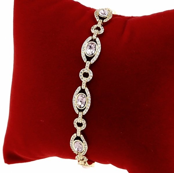 4253 Bransoletka elegancka złota 16+2+2cm pozłacana 14k Xuping cyrkonie