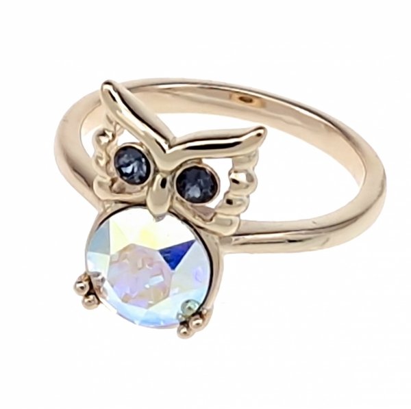 1915L Pierścionek złoty pozłacany 18k cyrkonie Austrian Crystal